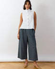 Pintuck Cotton Jersey Trouser