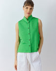 Yaccomaricard Kantan waistcoat in Bright Green constructed from soft cotton jersey.