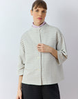 Yaccomaricard Faneru Jersey Jacket in Cool Grey – closed jacket, Japanese design.