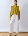 Pintuck Cotton Jersey Trouser
