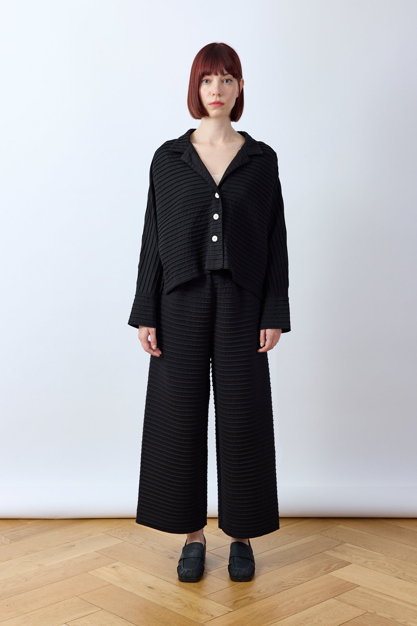 Pintuck Cotton Jersey Trouser