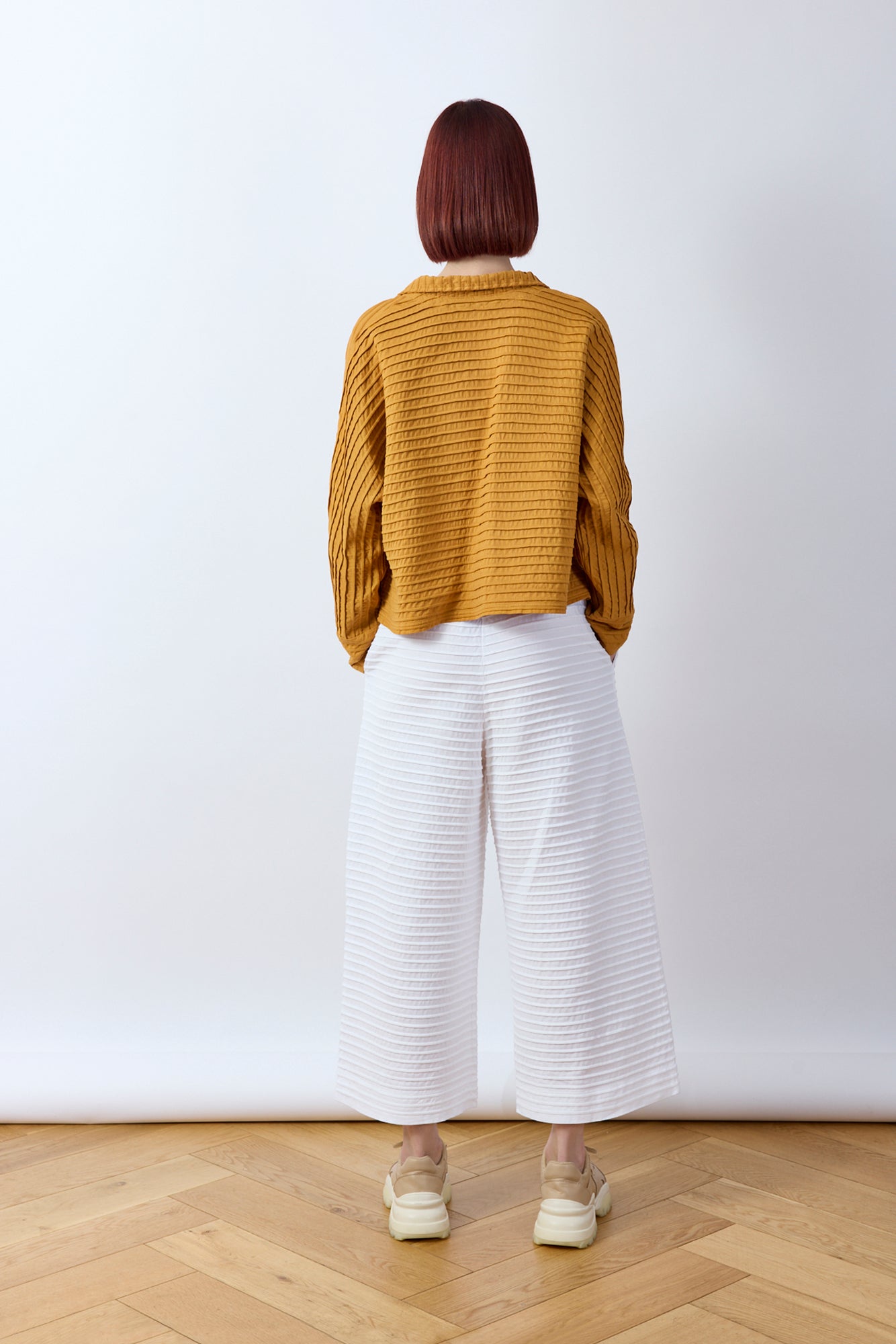 Pintuck Cotton Jersey Trouser