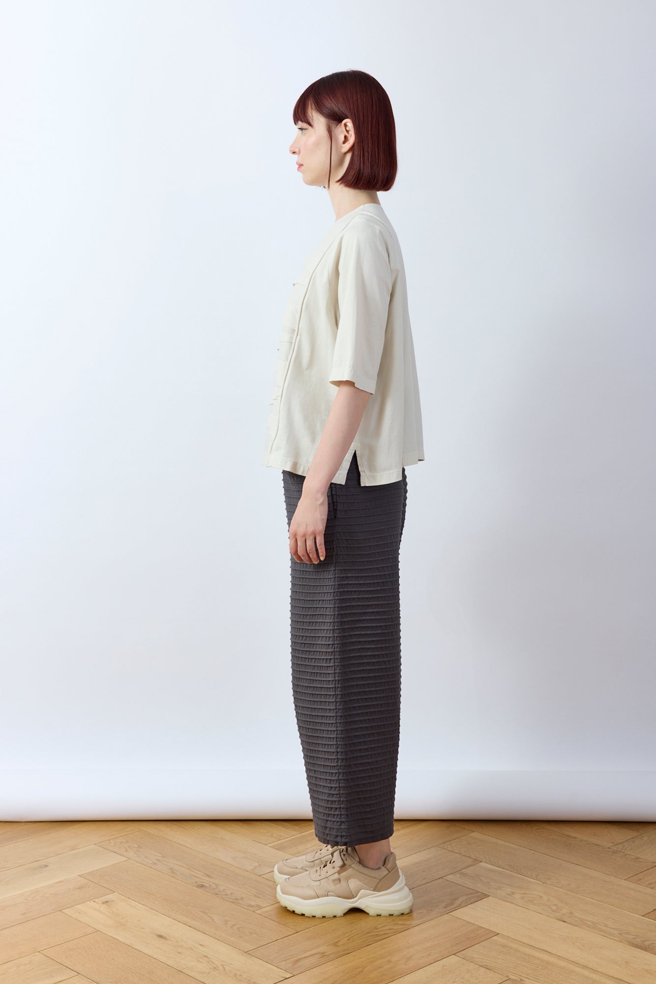 Pintuck Cotton Jersey Trouser