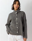 Shibo Jacket in Ash – detailed surface texture and easy-to-wear silhouette.