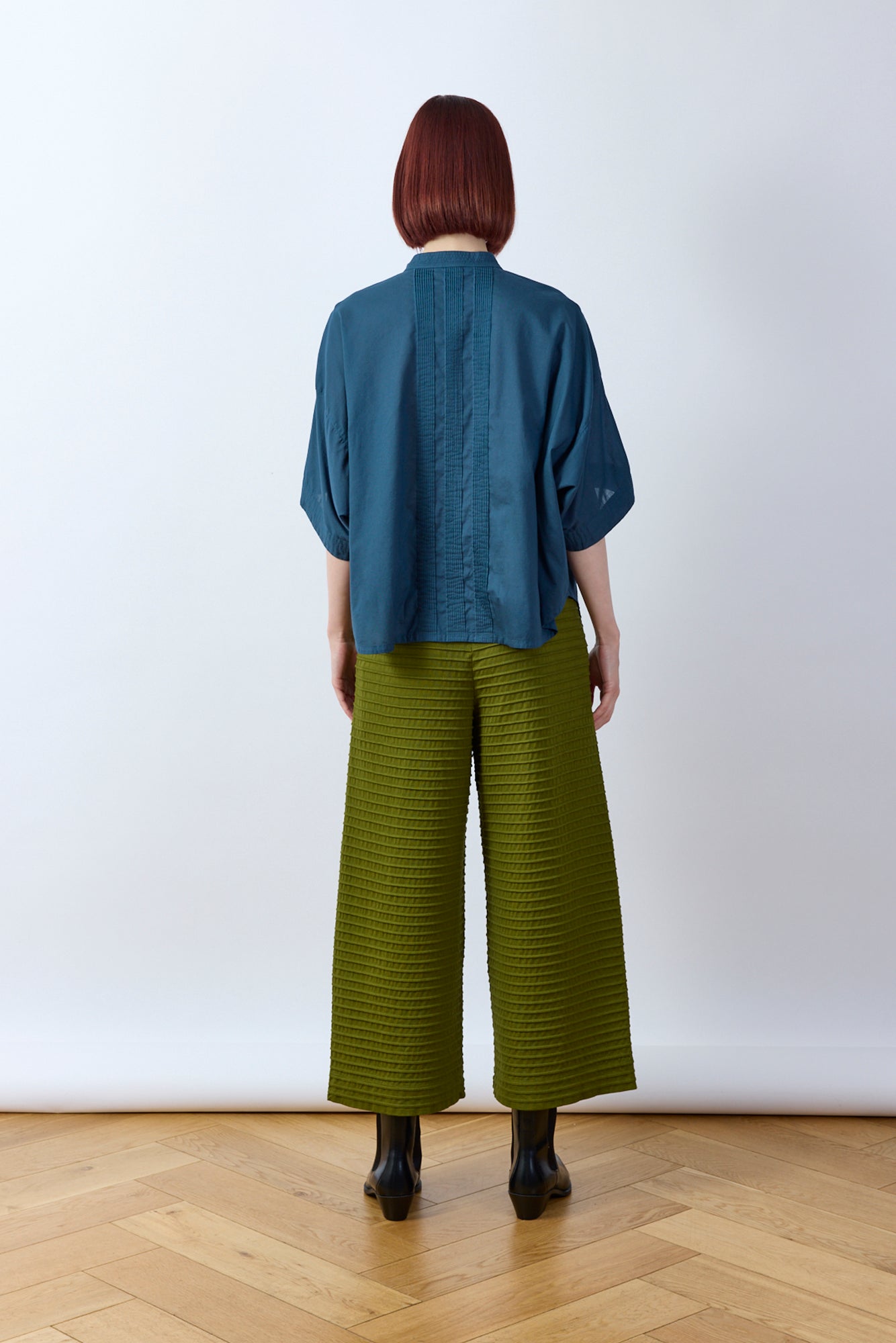 Pintuck Cotton Jersey Trouser