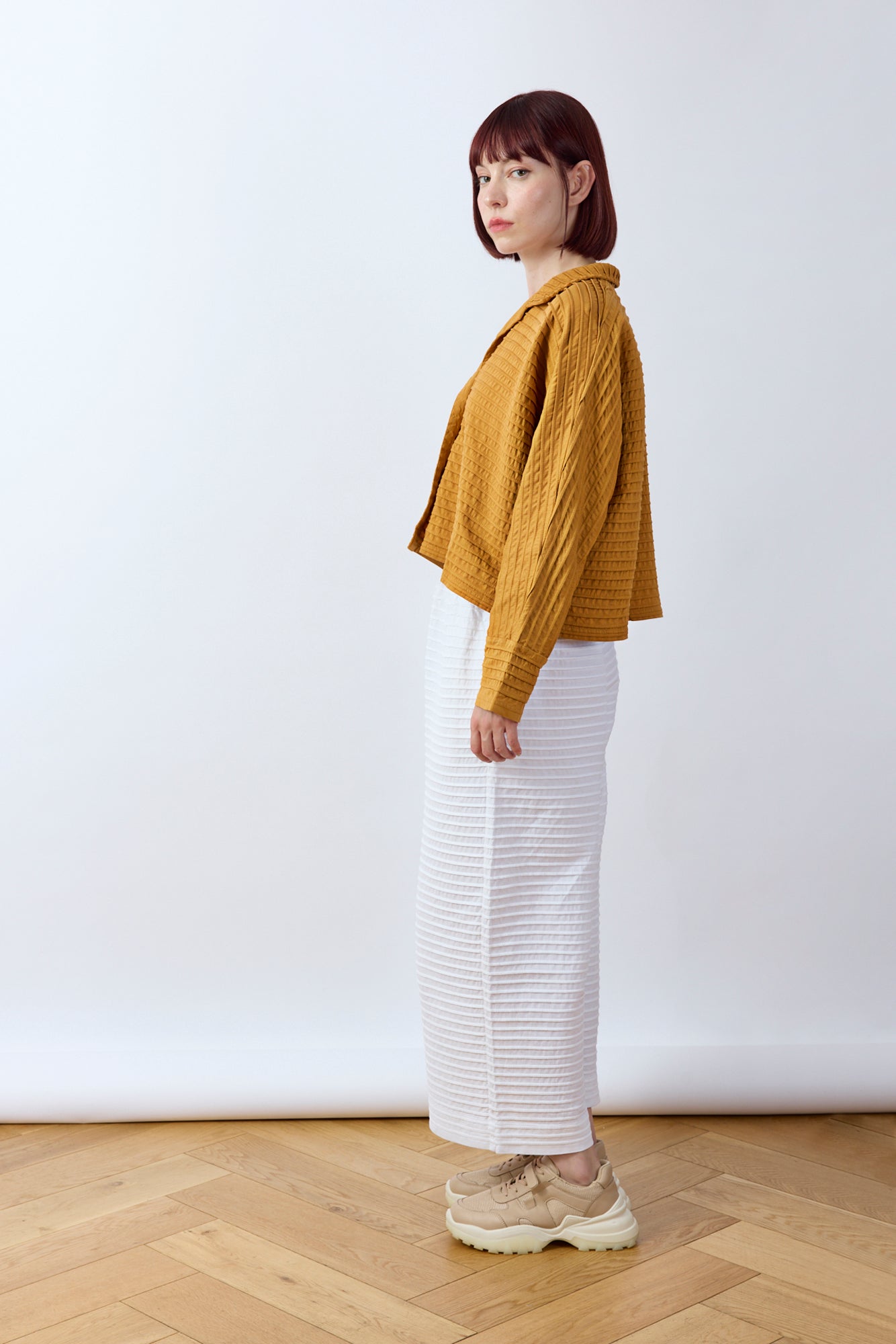 Pintuck Cotton Jersey Trouser