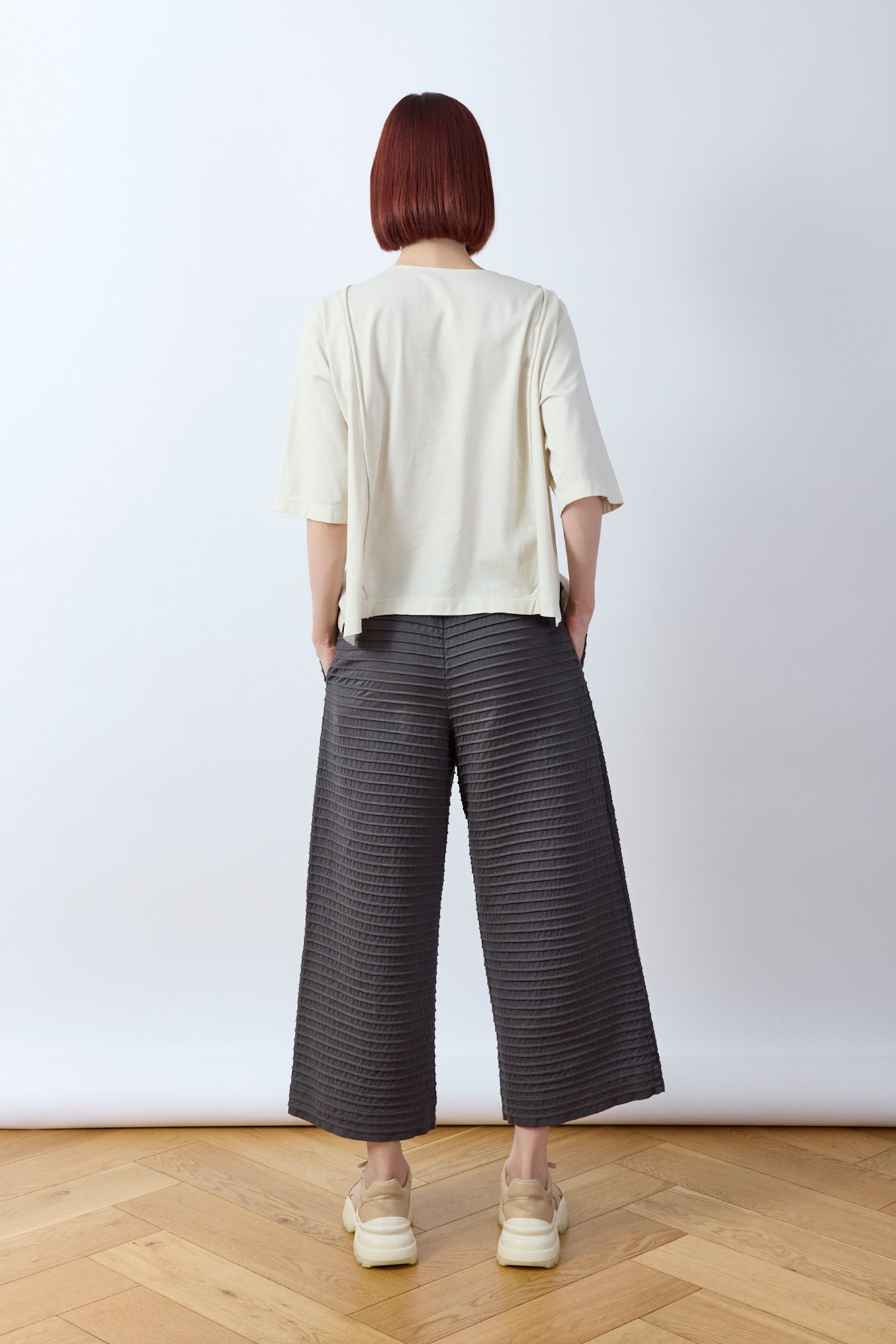 Pintuck Cotton Jersey Trouser