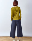 Pintuck Cotton Jersey Trouser