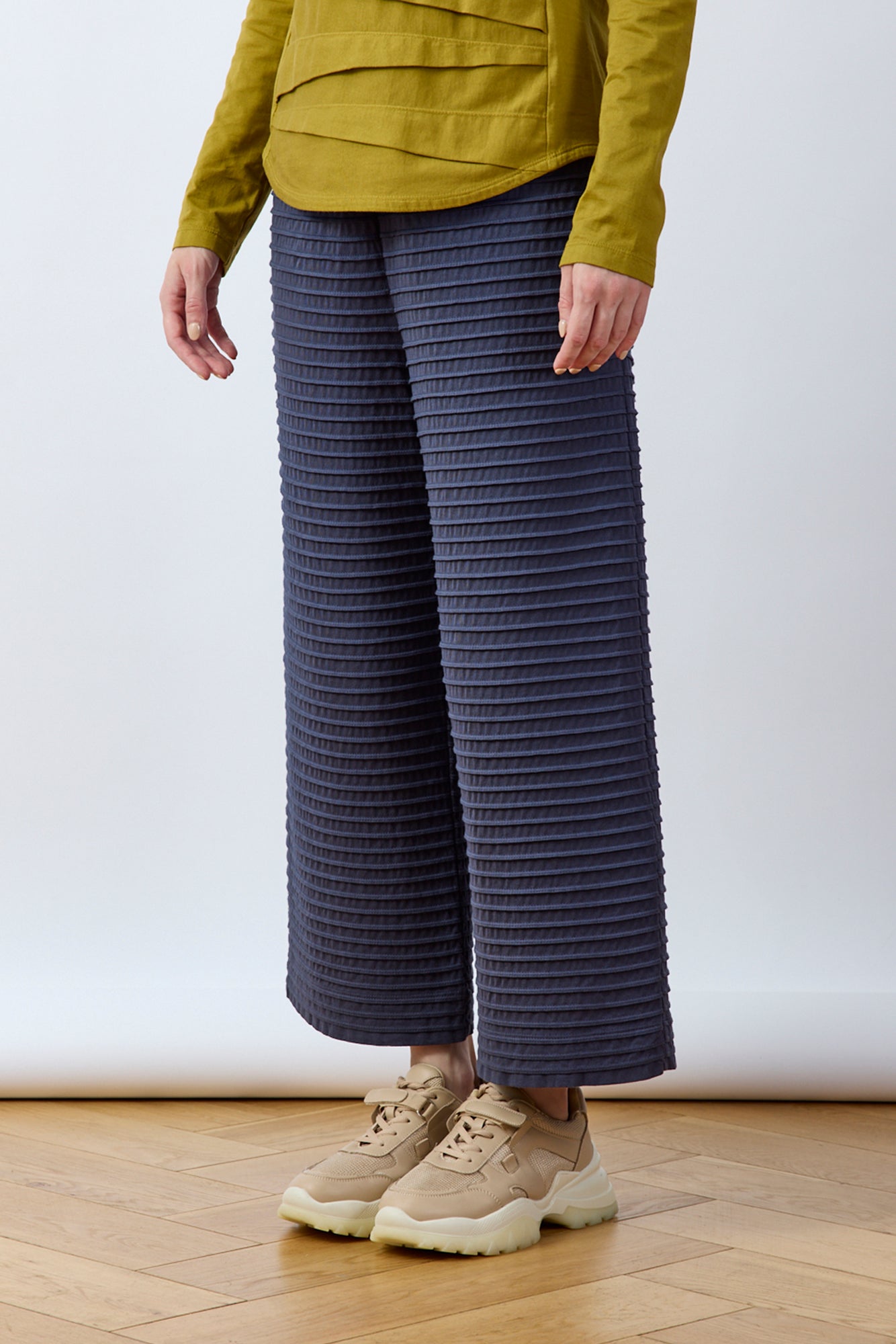 Pintuck Cotton Jersey Trouser