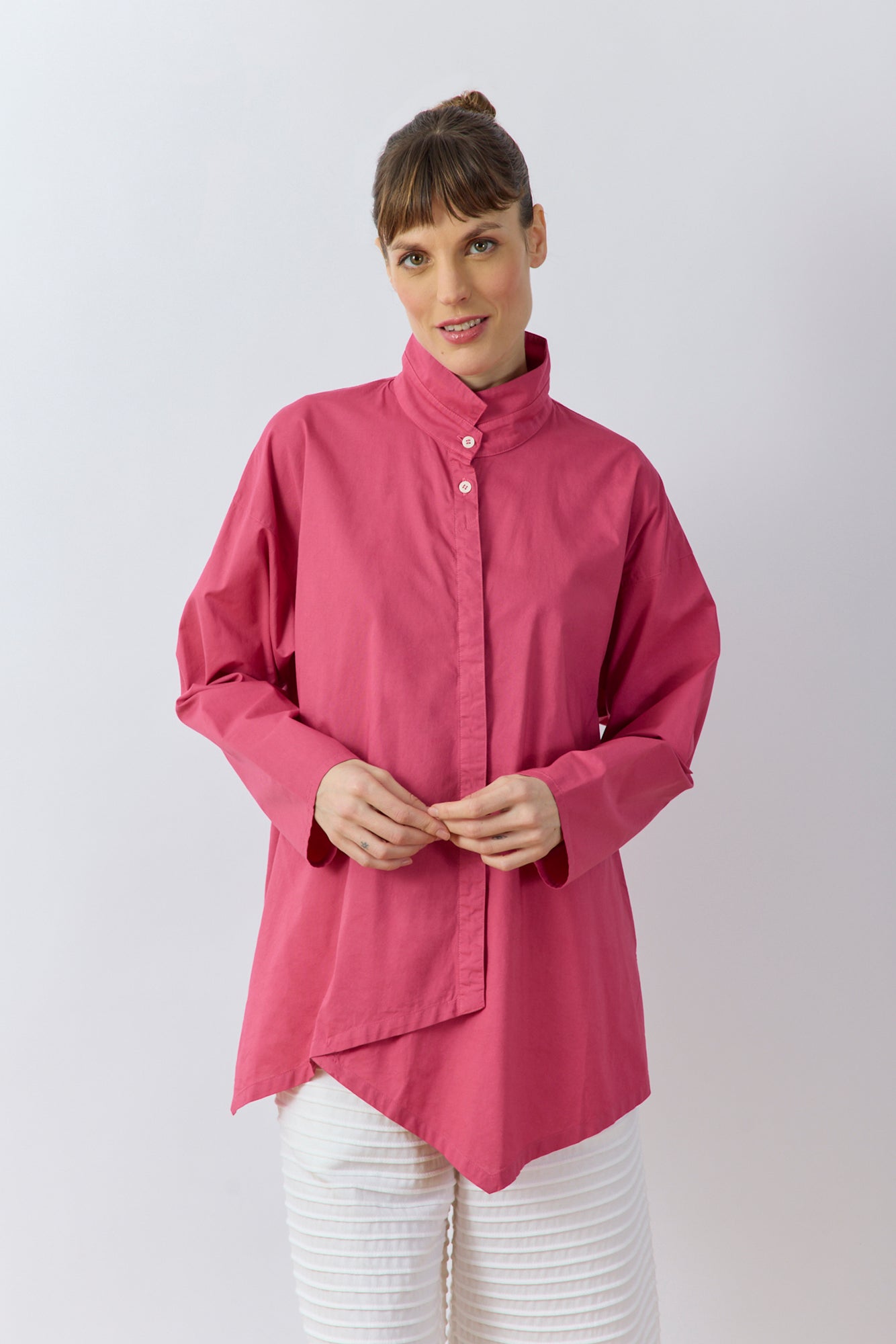Ashin Cotton Shirt in vibrant dust rose – Japanese design - Yaccomaricard Spring Summer 26.