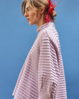 Yacco Maricard Sode Jersey Pullover in Lilac Purple - Japanese Designer Cotton Top.