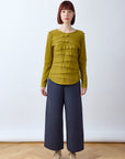 Pintuck Cotton Jersey Trouser